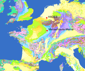 Location of the Belgian HADES and French Meuse/Haute-Marne underground labs Location of the Belgian HADES and French Meuse/Haute-Marne underground labs