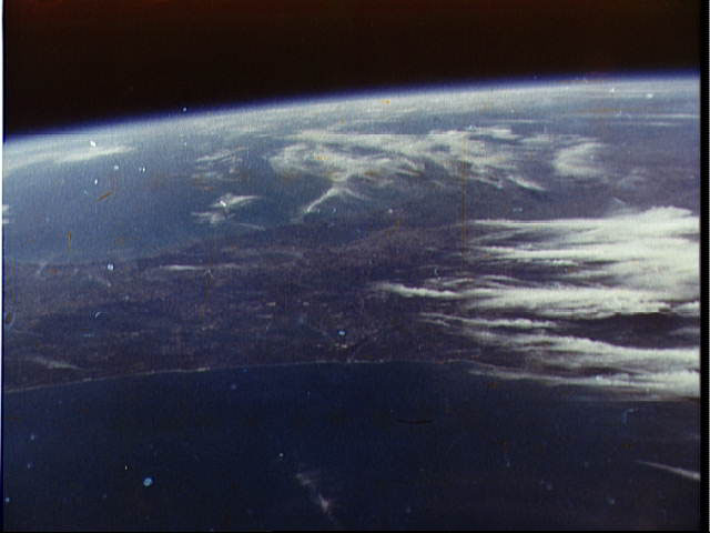 Picture of the Earth taken by John Glenn during his historic Friendship 7 flight. Picture of the Earth taken by John Glenn during his historic Friendship 7 flight.