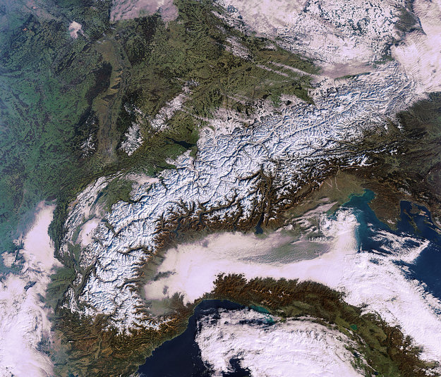 Snow on alps Snow on alps