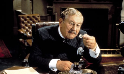 Fictional detective Hercule Poirot, here played by Peter Ustinov in Evil Under Sun (1982) Fictional detective Hercule Poirot, here played by Peter Ustinov in Evil Under Sun (1982)