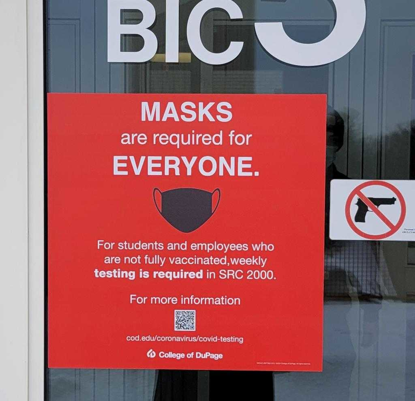 Mask required at College of DuPage Mask required at College of DuPage
