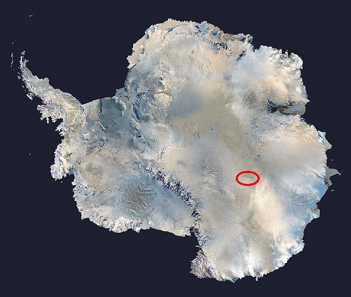 Location of Lake Vostok in Antarctica Location of Lake Vostok in Antarctica